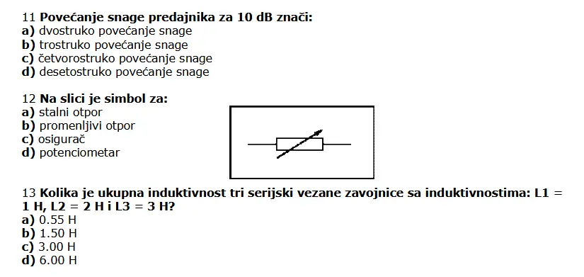 Simulacija radio-amaterskog testa za polaganje licence.